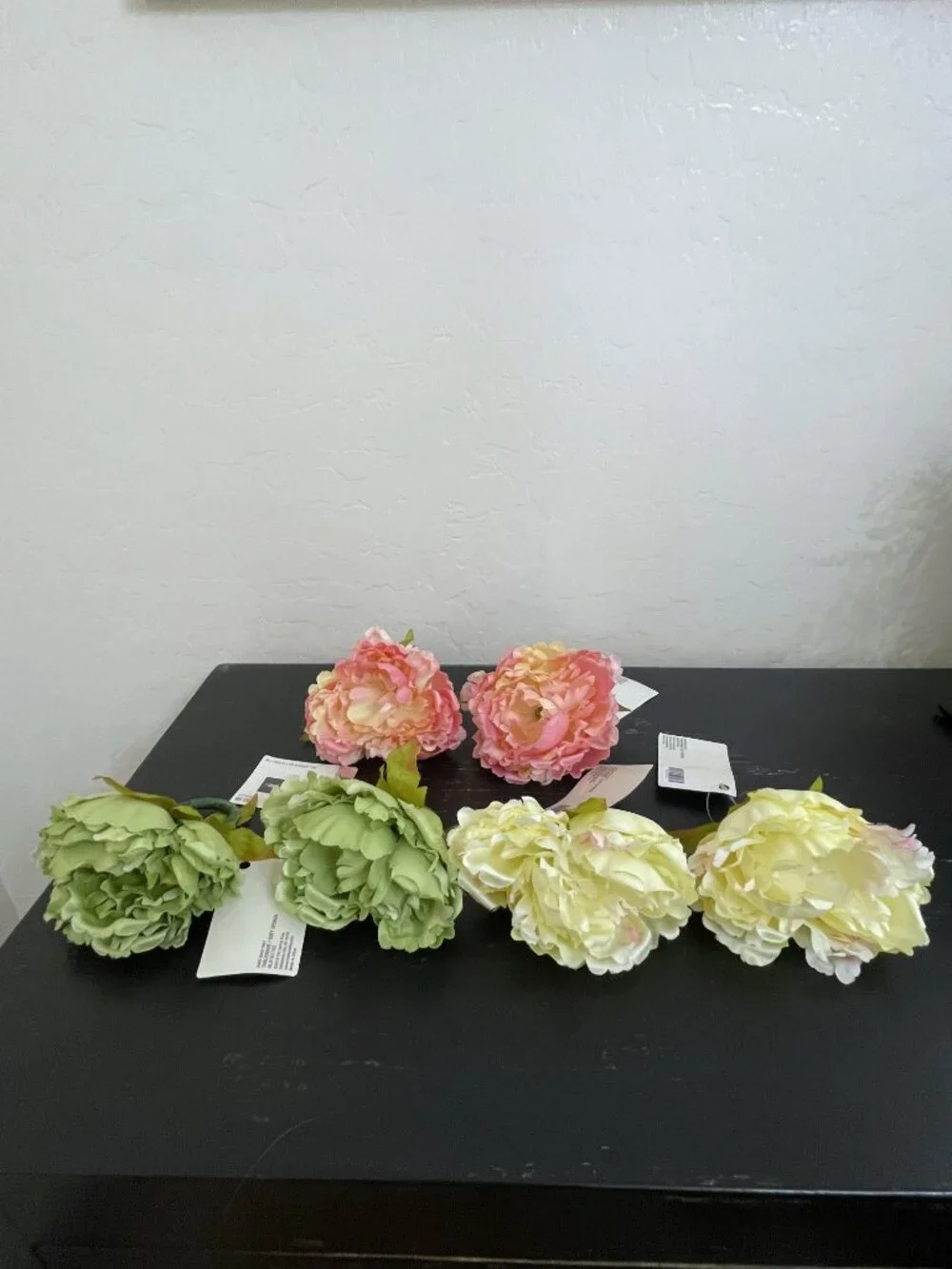 New Napkin Rings Fake Faux Flowers Set of 6